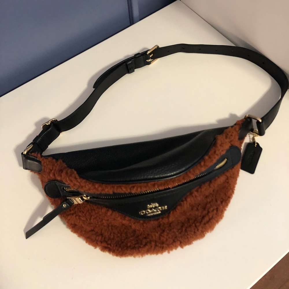 Coach shearling belt bag